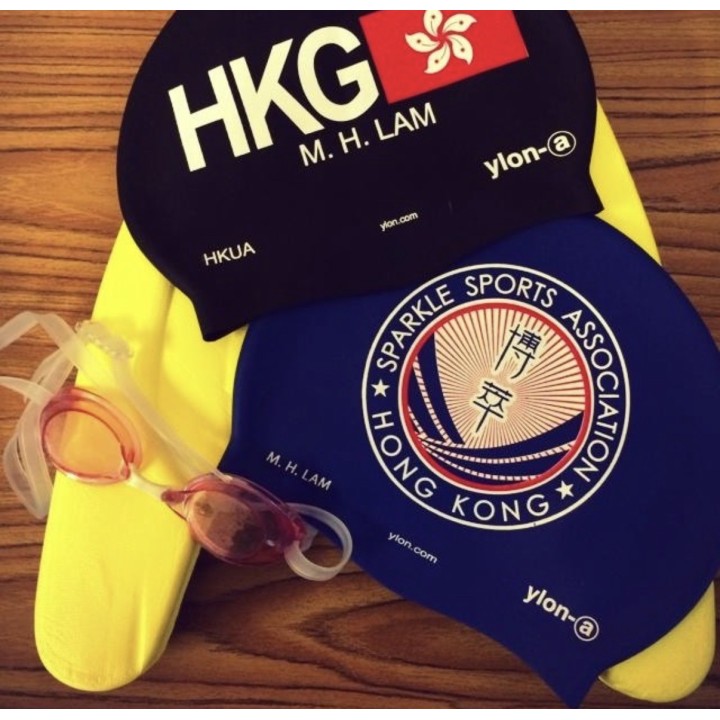 custom silicone swim caps (2-color logo)