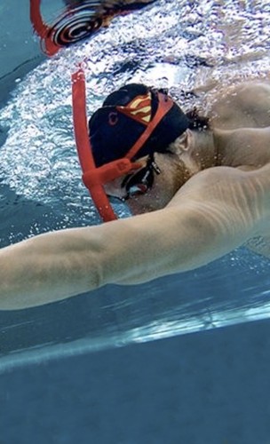 Tuba frontal pour la nage avec palmes (natation entrainement) | ylon