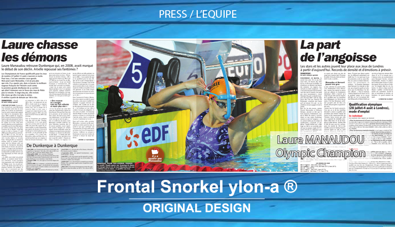 Laure Manaudou 使用 ylon-a® 前置呼吸管游泳